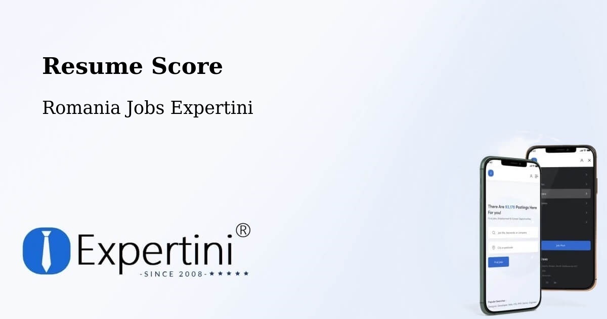 Resume Score & Job Description Match Tool – Bălcăuţi - Romania Jobs Expertini